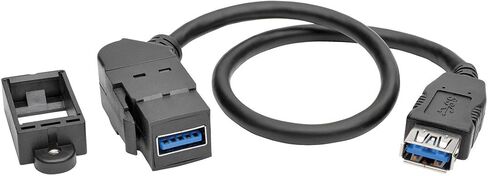 وصلة تثبيت على لوحة Keystone من Tripp Lite USB 3.0 (F/F)، الكل في واحد، أسود (U325-000-KP-BK) in Saudi Arabia