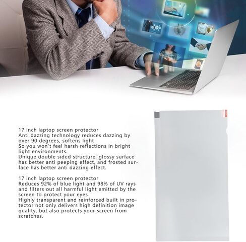 17 Inch Laptop Screen Protector, Anti Blue Light Private Screen, Anti Dazzing, Protects Eyes,Compatible with HP, Acer, for Business Travelers in Kuwait
