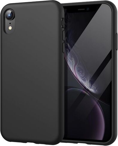JETech Silicone Case for iPhone XR, 6.1-Inch, Silky-Soft Touch Full-Body Protective Case, Shockproof Cover with Microfiber Lining (Black) in Saudi Arabia