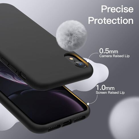 JETech Silicone Case for iPhone XR, 6.1-Inch, Silky-Soft Touch Full-Body Protective Case, Shockproof Cover with Microfiber Lining (Black) in Saudi Arabia