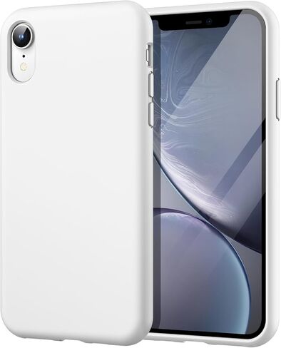 JETech Silicone Case for iPhone XR, 6.1-Inch, Silky-Soft Touch Full-Body Protective Case, Shockproof Cover with Microfiber Lining (Black) in Saudi Arabia