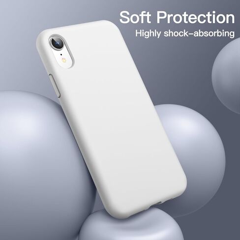 JETech Silicone Case for iPhone XR, 6.1-Inch, Silky-Soft Touch Full-Body Protective Case, Shockproof Cover with Microfiber Lining (Black) in Saudi Arabia