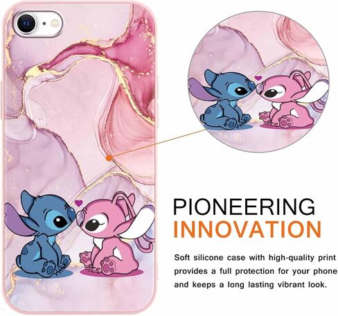 2 Pack Cute Cartoon Case for iPhone 7/8/SE 2020/SE 2022 Cases 4.7",Kawaii Anime Character Movie Girly Marble Cover for Women Girls Boys,Soft TPU Shockproof Protective Funda for iPhone 7 Purple Pink in Saudi Arabia