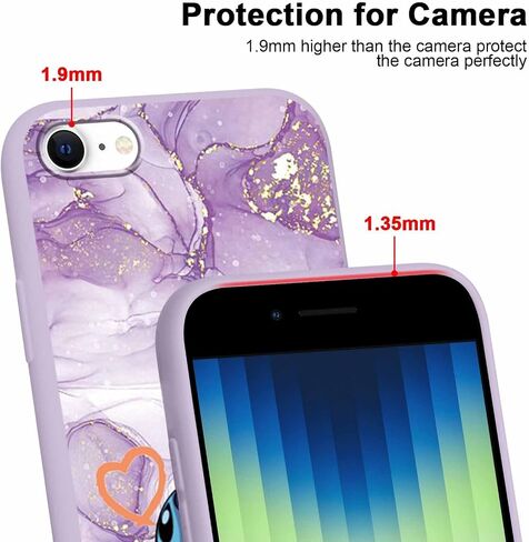 2 Pack Cute Cartoon Case for iPhone 7/8/SE 2020/SE 2022 Cases 4.7",Kawaii Anime Character Movie Girly Marble Cover for Women Girls Boys,Soft TPU Shockproof Protective Funda for iPhone 7 Purple Pink in Saudi Arabia