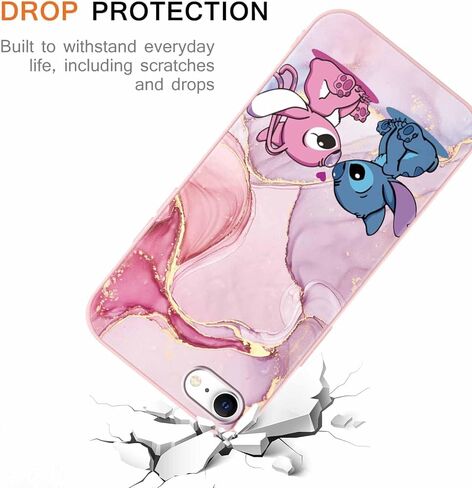 2 Pack Cute Cartoon Case for iPhone 7/8/SE 2020/SE 2022 Cases 4.7",Kawaii Anime Character Movie Girly Marble Cover for Women Girls Boys,Soft TPU Shockproof Protective Funda for iPhone 7 Purple Pink in Saudi Arabia