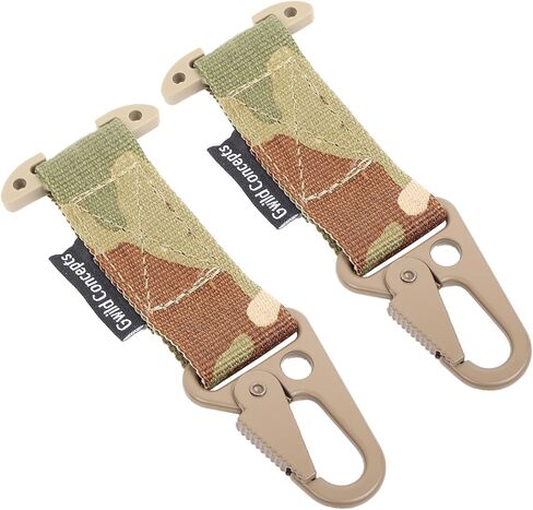 2PCS Tactical Belt Clip Tactical Gear Clip Clash Hook Glove Hanger T-Mount MOLLE Webbing Battle Belt Clip Metal Key Holder in Kuwait