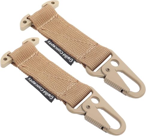 2PCS Tactical Belt Clip Tactical Gear Clip Clash Hook Glove Hanger T-Mount MOLLE Webbing Battle Belt Clip Metal Key Holder in Kuwait