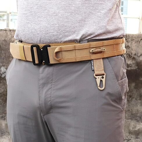 2PCS Tactical Belt Clip Tactical Gear Clip Clash Hook Glove Hanger T-Mount MOLLE Webbing Battle Belt Clip Metal Key Holder in Kuwait