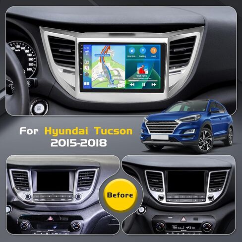 4+64G Inefala لسيارة Hyundai Tucson 2015-2018 Android 13 ستيريو راديو السيارة مع وحدة رأس تلقائية للسيارة Android Carplay، شاشة لمس عالية الدقة 9 بوصات WiFi GPS BT5.0 FM/RDS EQ Mirror Link SWC ميكروفون احتياطي للكاميرا in Saudi Arabia