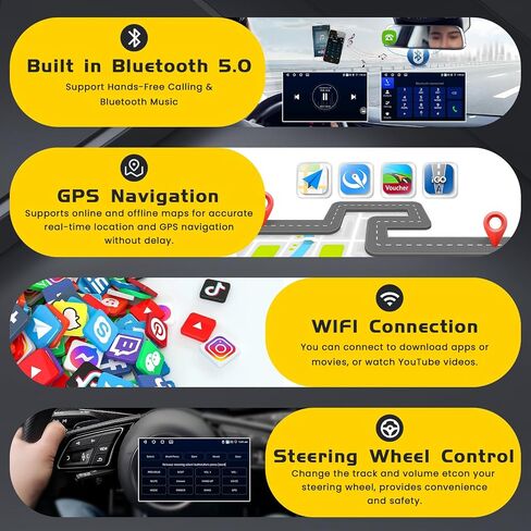 4+64G Inefala لسيارة Hyundai Tucson 2015-2018 Android 13 ستيريو راديو السيارة مع وحدة رأس تلقائية للسيارة Android Carplay، شاشة لمس عالية الدقة 9 بوصات WiFi GPS BT5.0 FM/RDS EQ Mirror Link SWC ميكروفون احتياطي للكاميرا in Saudi Arabia