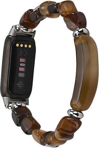 Crystal Beads Stretch Watch Band Compatible for Fitbit Luxe, Handmade Good Luck Energy Chakra Stone Beaded Band for fitbit Luxe in Kuwait