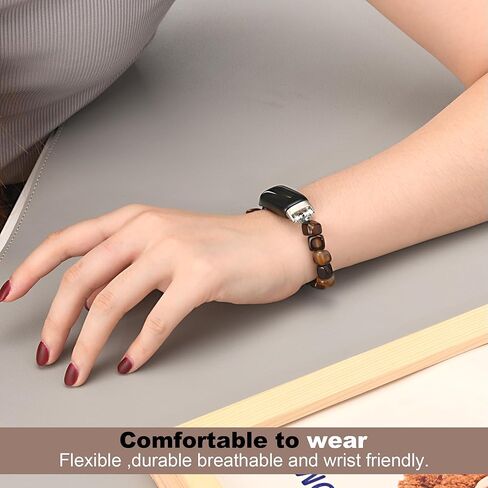 Crystal Beads Stretch Watch Band Compatible for Fitbit Luxe, Handmade Good Luck Energy Chakra Stone Beaded Band for fitbit Luxe in Kuwait