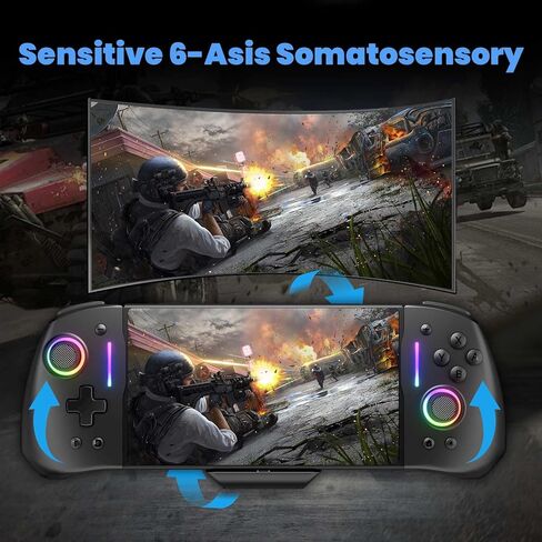 وحدة تحكم معززة سبليت باد برو للتبديل/تبديل OLED، قطعة واحدة من Joypad قبضة محمولة مع ضوء LED قابل للتعديل، توربو، رسم الخرائط، اهتزاز مزدوج، التحكم في الحركة (أبيض) in Saudi Arabia