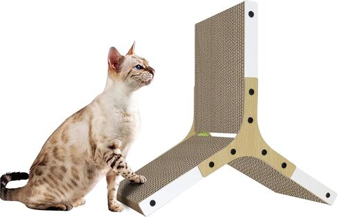 Polamg Cat Scratcher 6-Sided Triangle Cat Scratcher Post، وسادات لوح القطط تمنع تلف الأثاث، خدش القطط من الورق المقوى مع كرات لعبة مدمجة خدوش القطط للقطط الداخلية in Kuwait