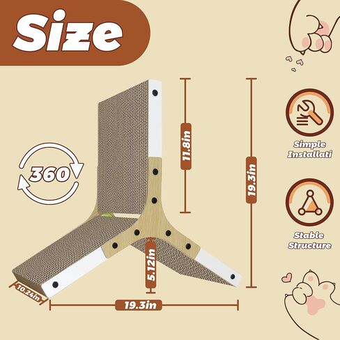 Polamg Cat Scratcher 6-Sided Triangle Cat Scratcher Post، وسادات لوح القطط تمنع تلف الأثاث، خدش القطط من الورق المقوى مع كرات لعبة مدمجة خدوش القطط للقطط الداخلية in Kuwait