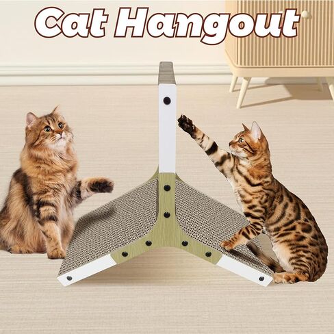 Polamg Cat Scratcher 6-Sided Triangle Cat Scratcher Post، وسادات لوح القطط تمنع تلف الأثاث، خدش القطط من الورق المقوى مع كرات لعبة مدمجة خدوش القطط للقطط الداخلية in Kuwait