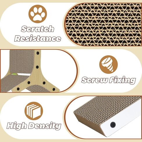 Polamg Cat Scratcher 6-Sided Triangle Cat Scratcher Post، وسادات لوح القطط تمنع تلف الأثاث، خدش القطط من الورق المقوى مع كرات لعبة مدمجة خدوش القطط للقطط الداخلية in Kuwait