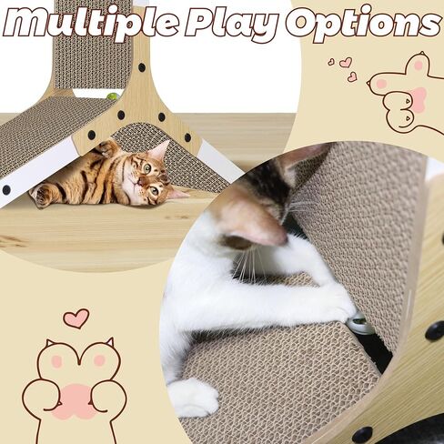 Polamg Cat Scratcher 6-Sided Triangle Cat Scratcher Post، وسادات لوح القطط تمنع تلف الأثاث، خدش القطط من الورق المقوى مع كرات لعبة مدمجة خدوش القطط للقطط الداخلية in Kuwait