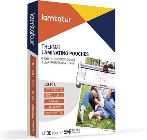 أكياس تغليف حرارية مقاس 9 × 11.5 بوصة، 3 مل 100/200 حزمة، أوراق تغليف، حجم الحروف، شفاف (3MIL-200 ورقة) in Kuwait