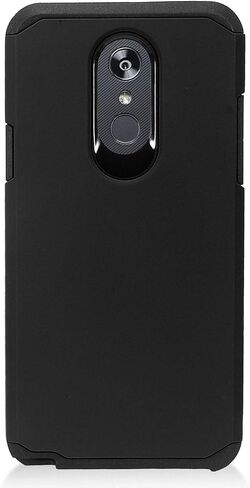 Z-GEN - لهاتف LG Stylo 5 (2019)، Stylo 5X، Stylo5+ Plus، LM-Q720، LM-L722DL - حافظة هاتف هجينة مطاطية + واقي شاشة من الزجاج المقوى - AH2 أسود in Saudi Arabia