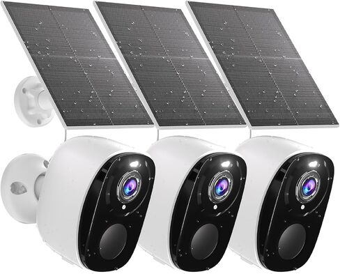 4Pack Solar Security Cameras Wireless Outdoor, Outdoor Cameras for Home Security, Home Camera with Motion Detection Alarm Floodlight Color Night Vision 2-Way Audio Waterproof,IP65 SD/Cloud in Kuwait