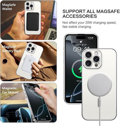 BENTOBEN for iPhone 16 Pro Case, Phone Case iPhone 16 Pro with MagSafe, Clear Magnetic Plated Slim Thin Shockproof Soft TPU Electroplated Bumper Protective Cover for iPhone 16 Pro 6.3" 2024, Gold in Saudi Arabia