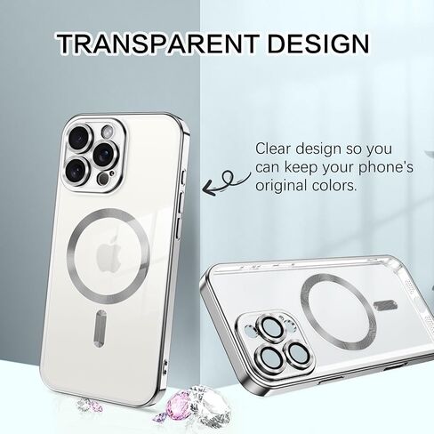 BENTOBEN for iPhone 16 Pro Case, Phone Case iPhone 16 Pro with MagSafe, Clear Magnetic Plated Slim Thin Shockproof Soft TPU Electroplated Bumper Protective Cover for iPhone 16 Pro 6.3" 2024, Gold in Saudi Arabia