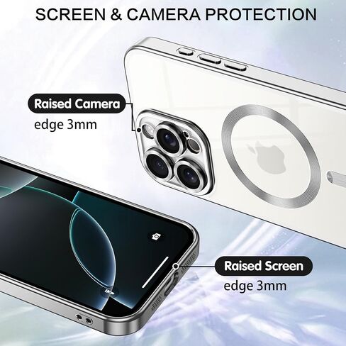 BENTOBEN for iPhone 16 Pro Case, Phone Case iPhone 16 Pro with MagSafe, Clear Magnetic Plated Slim Thin Shockproof Soft TPU Electroplated Bumper Protective Cover for iPhone 16 Pro 6.3" 2024, Gold in Saudi Arabia