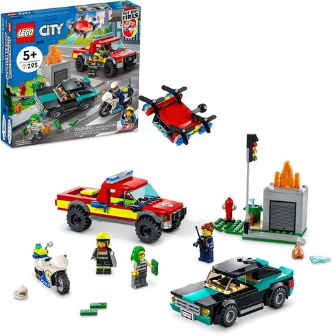 LEGO City Fire Rescue & Police Chase 60319 Building Toy Set for Kids, Boys, and Girls Ages 5+ (295 Pieces) in Saudi Arabia