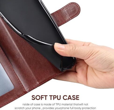 Case for Galaxy A14 Case, Samsung A14 5G SM-A146U Wallet Case with Tempered Glass Screen Protector, Flower Leather Flip Credit Card Holder Stand Phone Cover for Samsung Galaxy A14 Brown in Kuwait