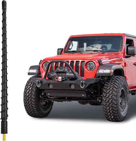 Car Antenna Mast Replacement compatible with 2007-2024 Jeep Wrangler Gladiator JL JK JT Unlimited Sport Rubicon Sahara Mojave Willys 4xe Wrangler,7.5 Inch Upgrade Car AM FM Radio Reception Accessories in Saudi Arabia