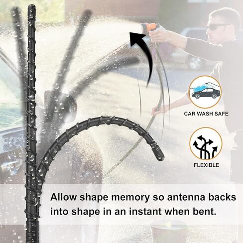 Car Antenna Mast Replacement compatible with 2007-2024 Jeep Wrangler Gladiator JL JK JT Unlimited Sport Rubicon Sahara Mojave Willys 4xe Wrangler,7.5 Inch Upgrade Car AM FM Radio Reception Accessories in Saudi Arabia