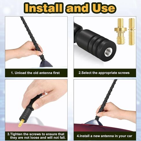 Car Antenna Mast Replacement compatible with 2007-2024 Jeep Wrangler Gladiator JL JK JT Unlimited Sport Rubicon Sahara Mojave Willys 4xe Wrangler,7.5 Inch Upgrade Car AM FM Radio Reception Accessories in Saudi Arabia