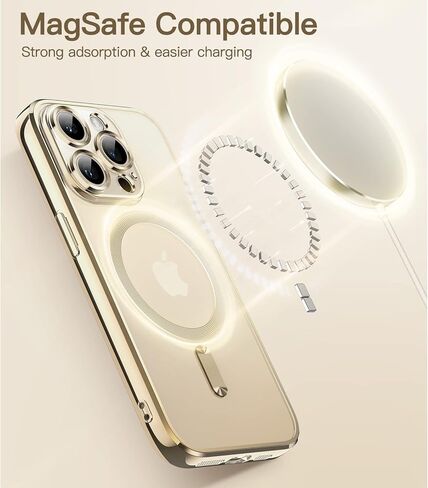 حافظة JETech ناعمة وشفافة لهاتف iPhone 13 Pro Max مقاس 6.7 بوصة، حماية كاملة لعدسة الكاميرا، متوافقة مع الشحن اللاسلكي MagSafe، غطاء هاتف TPU مطلي بالكهرباء مقاوم للصدمات (ذهبي) in Saudi Arabia