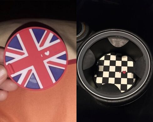 1 Peace of Soft Silicone Cup Holder Mat Coaster for Mini Cooper R50 R52 R53 R61 R60 R55 R56 R57 R58 R59 F54 F55 F56 F57 F60 Clubman Countryman,1 pcs,2.56 in,Union Jack in Kuwait