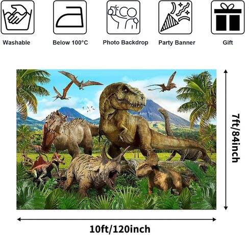 Avezano Dinosaur Party Backdrop Jurassic Dinosaurs Photography Background Dinosaur Theme Party Decorations for Boy Girl Birthday Party Banner Newborn Baby Shower Supplies (7x5ft) in Saudi Arabia