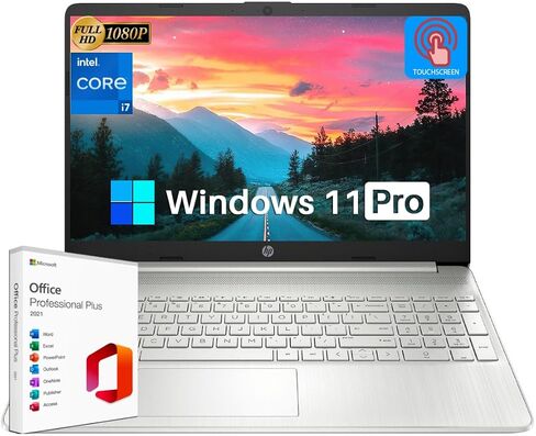 أحدث كمبيوتر محمول بشاشة تعمل باللمس من HP لطلاب الأعمال، شاشة 15.6 بوصة FHD، Intel i7-1255U، ذاكرة الوصول العشوائي 16 جيجابايت، 512 جيجابايت SSD، كاميرا ويب، عمر بطارية طويل، HDMI، Wi-Fi، Windows 11 Pro، مع ترخيص Microsoft Office مدى الحياة in Saudi Arabia