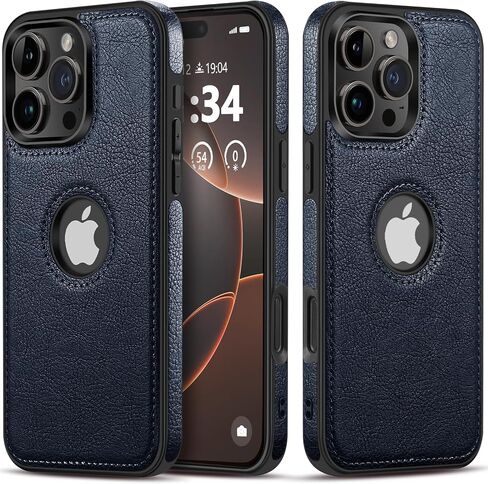 Design Compatible with iPhone 16 Pro Max Case Luxury Leather Business Vintage Slim Non-Slip Soft Grip Shockproof Protective Cover (2024) 6.9 Inch (Brown) in Saudi Arabia