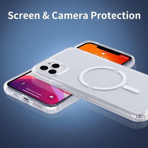 حافظة مغناطيسية قوية شفافة لهاتف iPhone 11 Pro [متوافقة مع MagSafe] [تم اختبار السقوط من الدرجة العسكرية] غطاء هاتف رفيع واقٍ مقاوم للصدمات مقاس 5.8 بوصة شفاف in Saudi Arabia