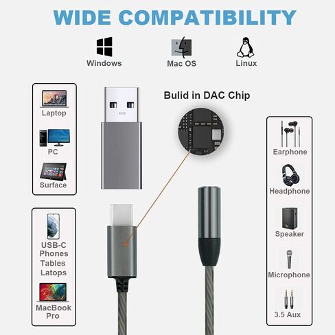 USB Headset with Microphone for PC and Laptops, Wired Headphones with Noise Cancelling & Audio Controls for Home Office, Online Meeting in Saudi Arabia