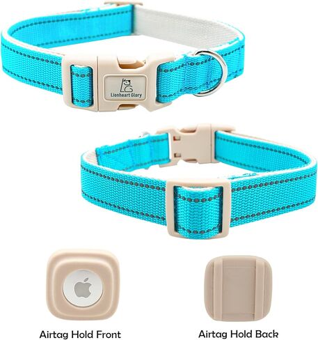 Lionheart glory Airtag Dog Collar Reflective Dog Collars with Airtag Hloder Female Male Baby Pink Collar Dog Adjustable Durable Soft Classic Collar for Small Dogs Pet Gift in Kuwait