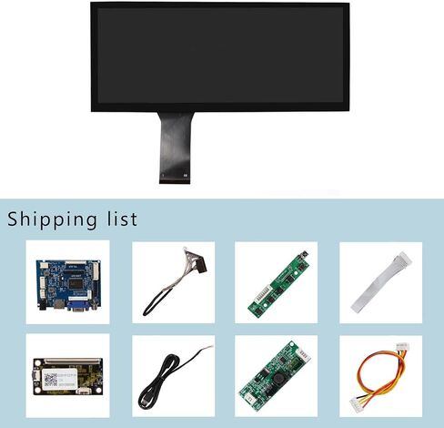 شاشة VSDISPLAY مقاس 12.3 بوصة تعمل باللمس IPS ممتدة وشاشة LCD مقاس 1920 × 720 للعرض الثانوي، مع لوحة تحكم HD-MI VGA AV VS-TY2662-V1 in Kuwait