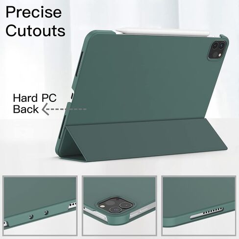 JETech Case for iPad Pro 11-Inch 2022/2021/2020/2018 Model (4th/3rd/2nd/1st Generation), Protective Hard Back Shell Soft-Touch Tablet Stand Cover, Auto Wake/Sleep (Black) in Saudi Arabia