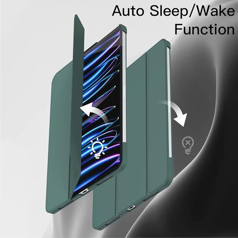 JETech Case for iPad Pro 11-Inch 2022/2021/2020/2018 Model (4th/3rd/2nd/1st Generation), Protective Hard Back Shell Soft-Touch Tablet Stand Cover, Auto Wake/Sleep (Black) in Saudi Arabia