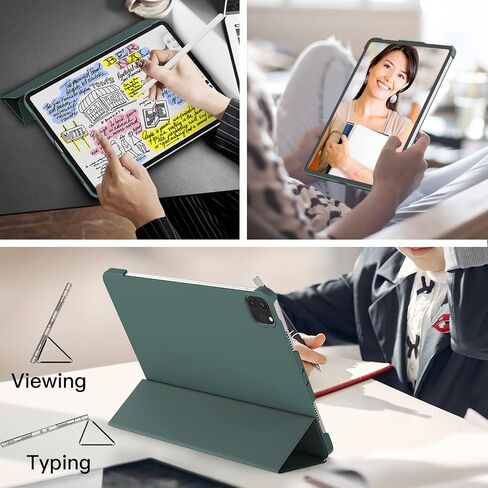 JETech Case for iPad Pro 11-Inch 2022/2021/2020/2018 Model (4th/3rd/2nd/1st Generation), Protective Hard Back Shell Soft-Touch Tablet Stand Cover, Auto Wake/Sleep (Black) in Saudi Arabia