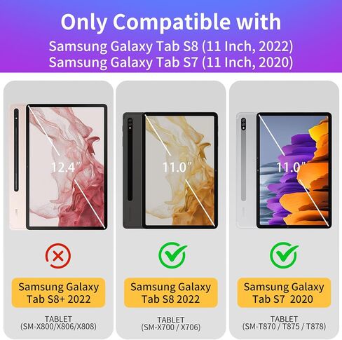 حافظة عصرية ممتعة لهاتف Samsung Galaxy Tab S8 2022/Tab S7 2020 مقاس 11 بوصة، أغطية ذكية كرتونية لطيفة للفتيات والأطفال والمراهقين بتصميم جمالي رائع، حافظة لجهاز S8/S7 اللوحي، Weini in Saudi Arabia