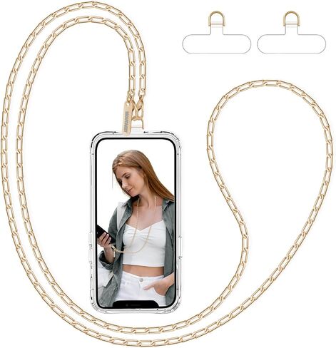 Phone Chain Crossbody Phone Lanyard Detachable Phone Strap With Metal Neck Phone Holder Phone Charm Lightweight Cell Phone Lanyard for iPhone Women Girls Travel Shopping Camp Walking in Saudi Arabia