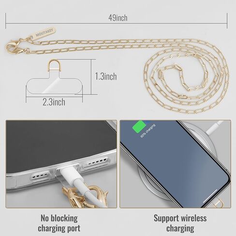 Phone Chain Crossbody Phone Lanyard Detachable Phone Strap With Metal Neck Phone Holder Phone Charm Lightweight Cell Phone Lanyard for iPhone Women Girls Travel Shopping Camp Walking in Saudi Arabia