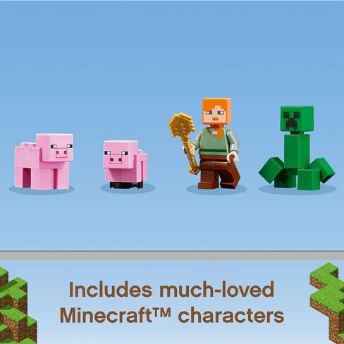 LEGO Minecraft The Pig House 21170 Minecraft Toy Featuring Alex, a Creeper and a House Shaped Like a Giant Pig, New 2021 (490 Pieces) in Saudi Arabia