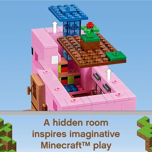 LEGO Minecraft The Pig House 21170 Minecraft Toy Featuring Alex, a Creeper and a House Shaped Like a Giant Pig, New 2021 (490 Pieces) in Saudi Arabia